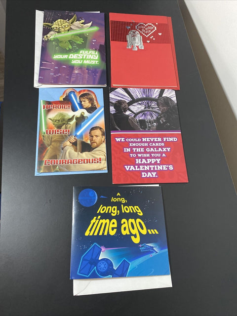 Star Wars Hallmark Birthday Valentine’s Card Lot Of 5 - Yoda, R2D2