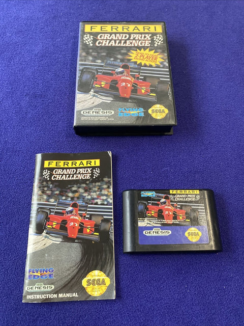 Ferrari Grand Prix Challenge (Sega Genesis, 1992) Authentic CIB Complete Tested!