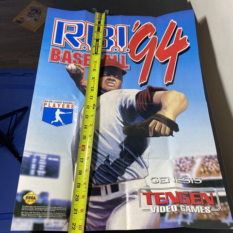 R.B.I. Baseball ‘94 Sega Genesis PROMO Poster - 22” X 16”