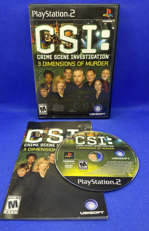 CSI Crime Scene Investigation 3 Dimensions of Murder PlayStation 2 PS2 Complete