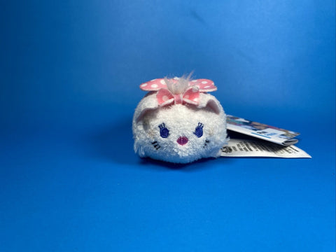 NEW! Disney Tsum Tsum 3.5” Mini Plush - White Marie Polka Dot Bow The Aristocats