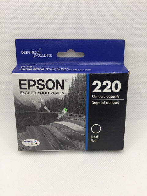 NEW Epson 220 (T220120-S) Durabrite Ultra Black Ink Cartridge - Genuine Sealed!