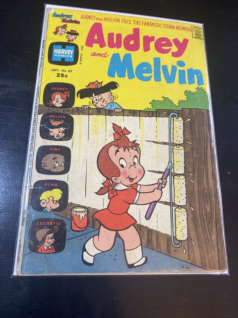 Audrey And Melvin No. #62 1974 - Harvey Comics - w/ Board + Bag!