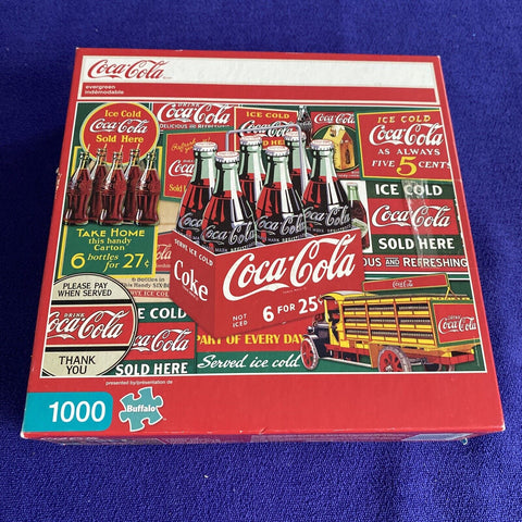 COMPLETE Coca-Cola Coke 1000 Piece Jigsaw Puzzle - Evergreen Buffalo