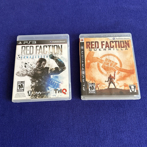 Red Faction Lot Armageddon + Guerrilla (Sony PlayStation 3, 2009) PS3 Tested!