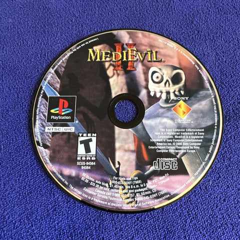 MediEvil II 2 (Sony PlayStation 1, 2000) PS1 Authentic Disc Only - Tested!
