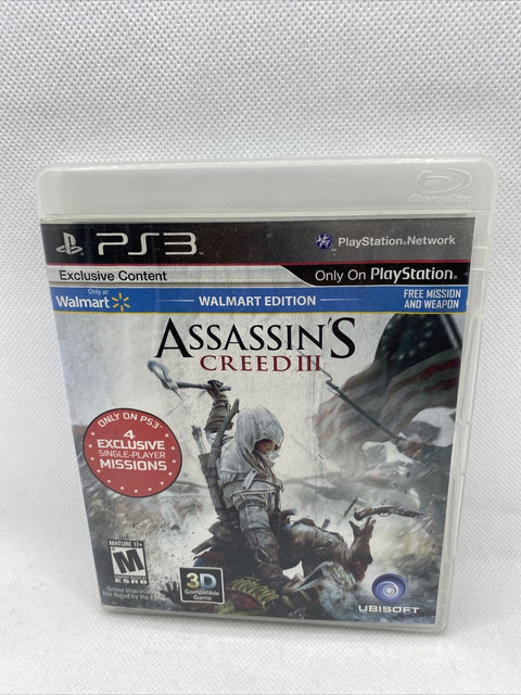 Assassin's Creed III 3 - Walmart Edition (Sony PlayStation 3, 2012) PS3 Complete