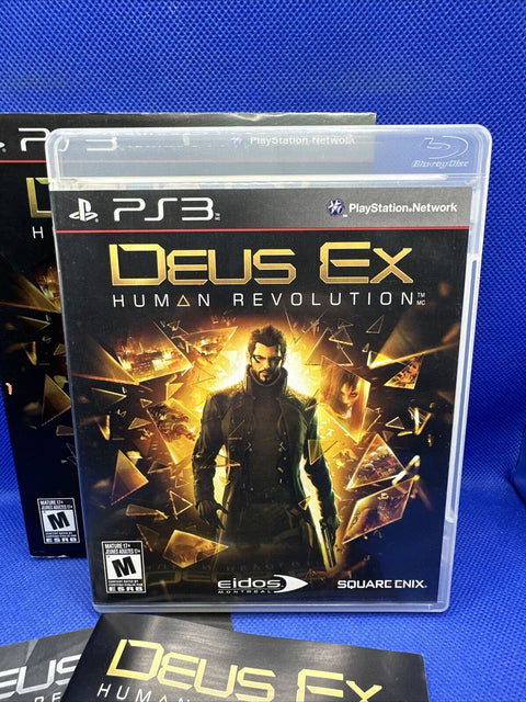 Deus Ex: Human Revolution (Sony PlayStation 3, PS3) Complete w/ Sleeve Tested