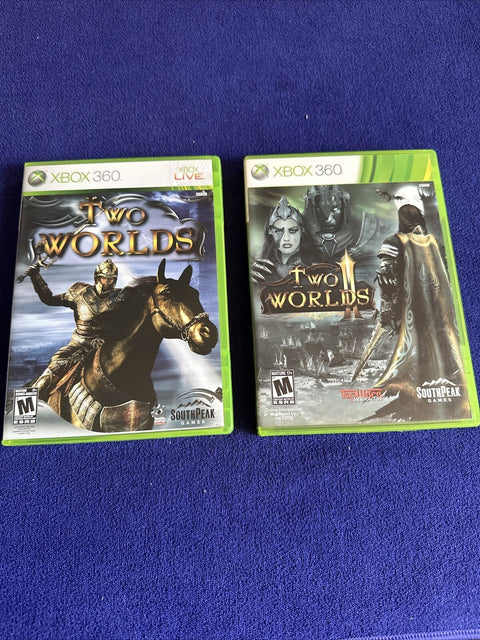 Two Worlds 1 + 2 II Lot (Microsoft Xbox 360, 2007) Both CIB Complete + Tested!