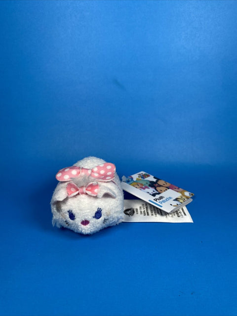 NEW! Disney Tsum Tsum 3.5” Mini Plush - White Marie Polka Dot Bow The Aristocats