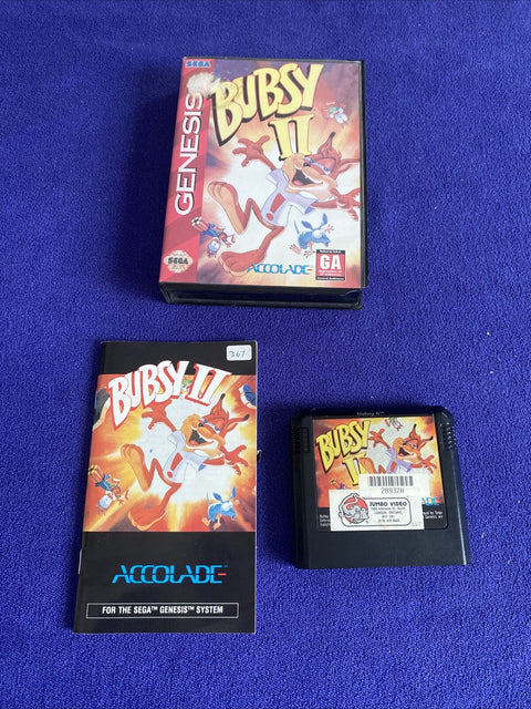 Bubsy II 2 (Sega Genesis, 1994) CIB Complete Tested!