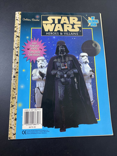 NEW! Vintage Star Wars Heroes and Villains Coloring Book - Golden Books