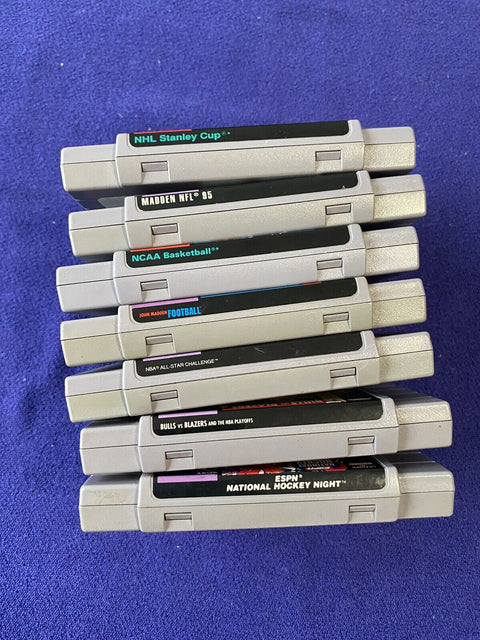 Lot of 7 SNES Games - NHL, Madden, NBA, Bulls - Super Nintendo Tested!