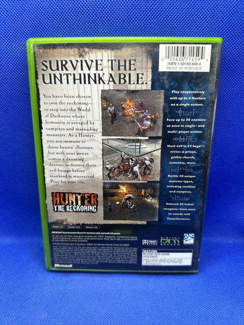 Hunter: The Reckoning (Microsoft Original Xbox, 2002) Complete - Tested!