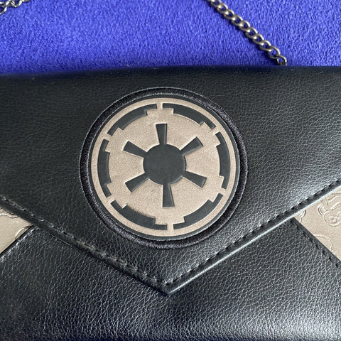 NEW! Star Wars Galactic Empire Storm Trooper Faux Leather Purse Wallet + Chain