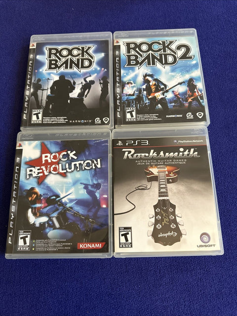 Lot Of 4 Music Games Rock Band Rocksmith (PlayStation 3) PS3 All Complete Tested