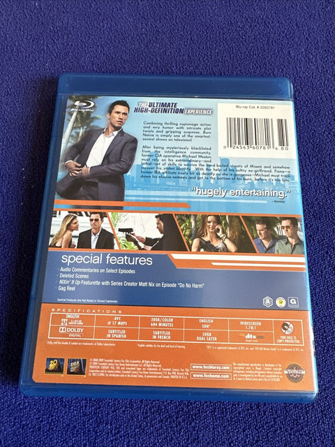 Burn Notice - Season 2 (Blu-ray Disc, 2009, 3-Disc Set) Second Season