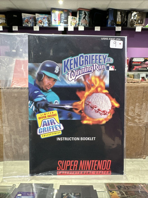 Ken Griffey Jr. Winning Run (Super Nintendo SNES) Booklet / Manual Only
