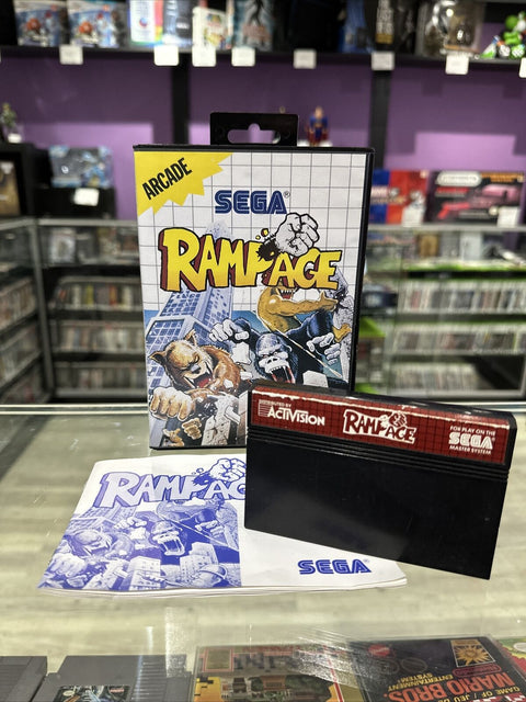 Rampage (Sega Master System, 1989) SMS CIB Complete Tested!