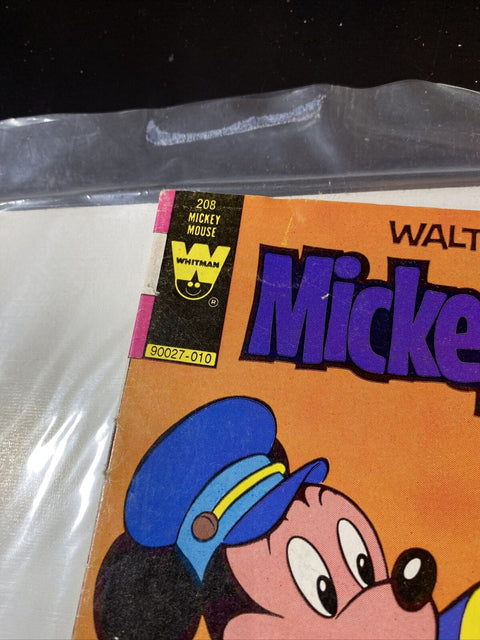 Mickey Mouse No. # 208 (1980) - Whitman Comics Walt Disney - w/ Board + Bag!