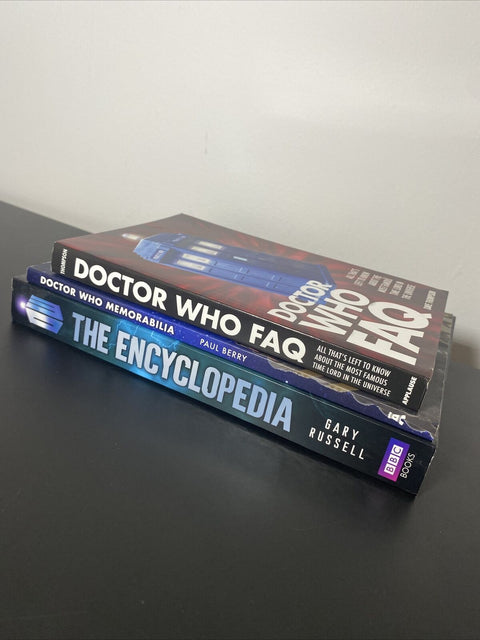 Doctor Who Assorted Paperback Book Lot Of 3 - FAQ, Encyclopedia, Memorabilia