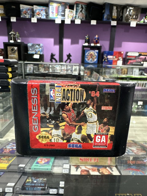 NBA Action '94 (Sega Genesis, 1994) Authentic Cartridge Tested!